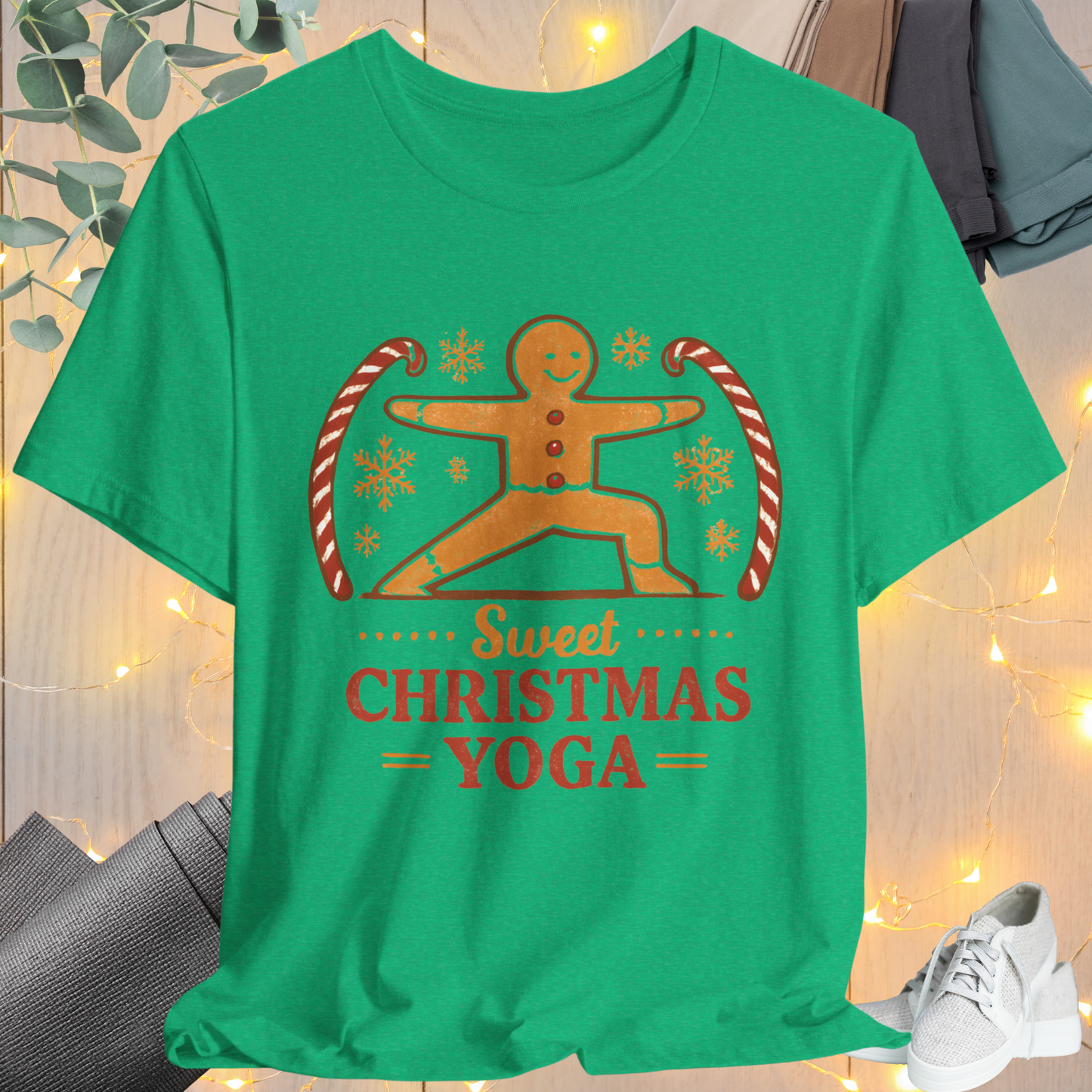 Gingerbread Yogi Warrior Tee