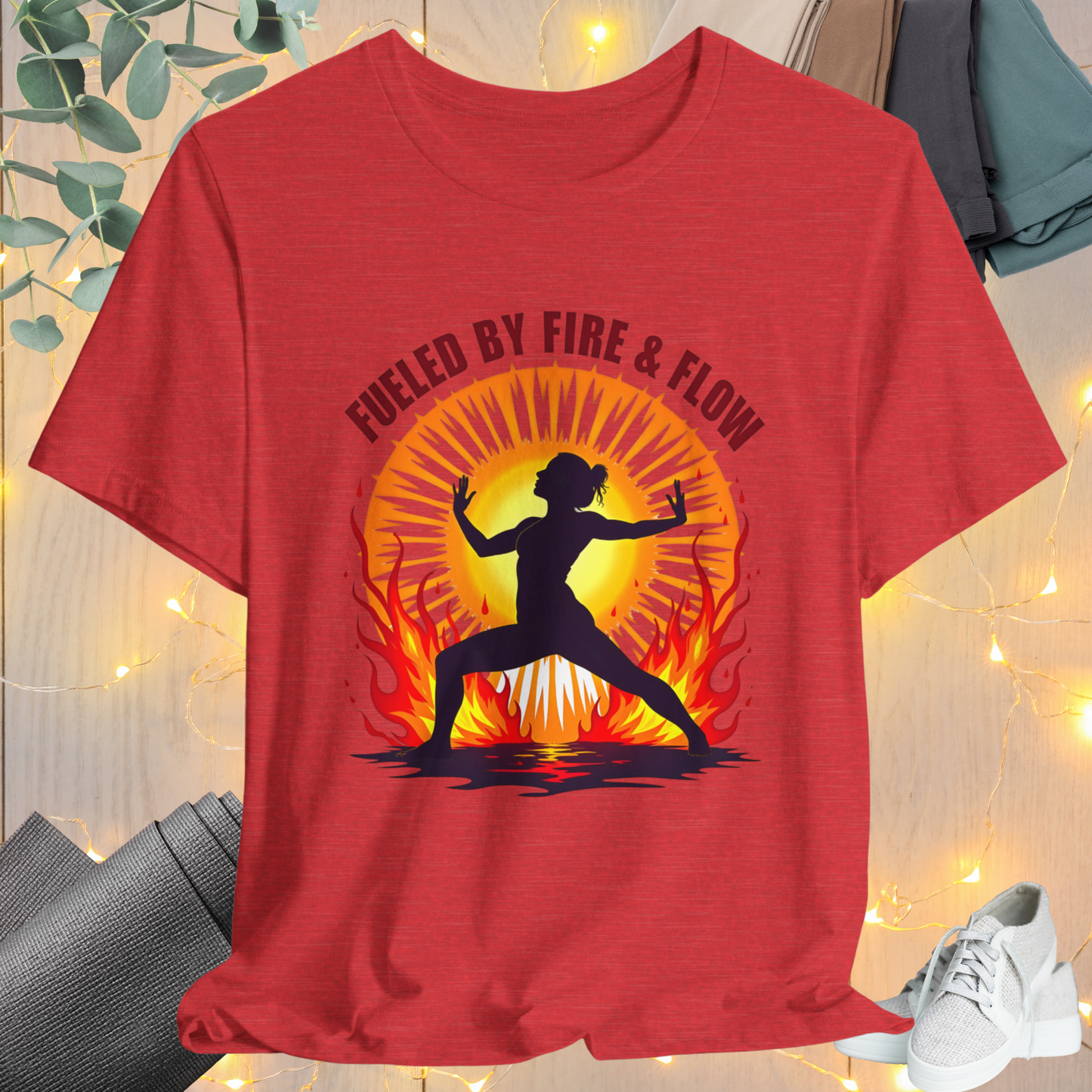 Yoga Tee 'Fueled by Fire and Flow'
