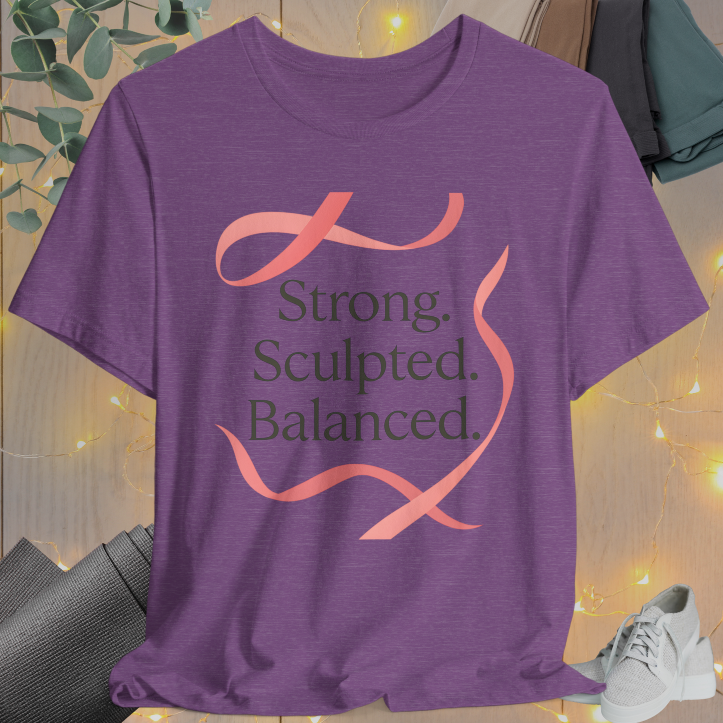 Ribbon Tee “Strong. Sculpted. Balanced.”