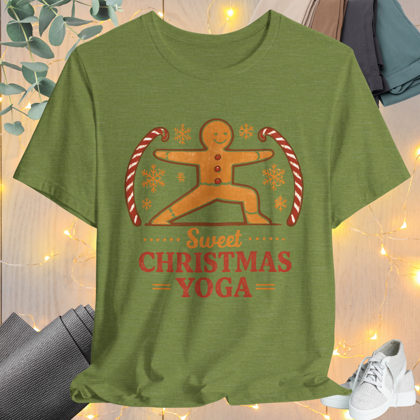 Gingerbread Yogi Warrior Tee