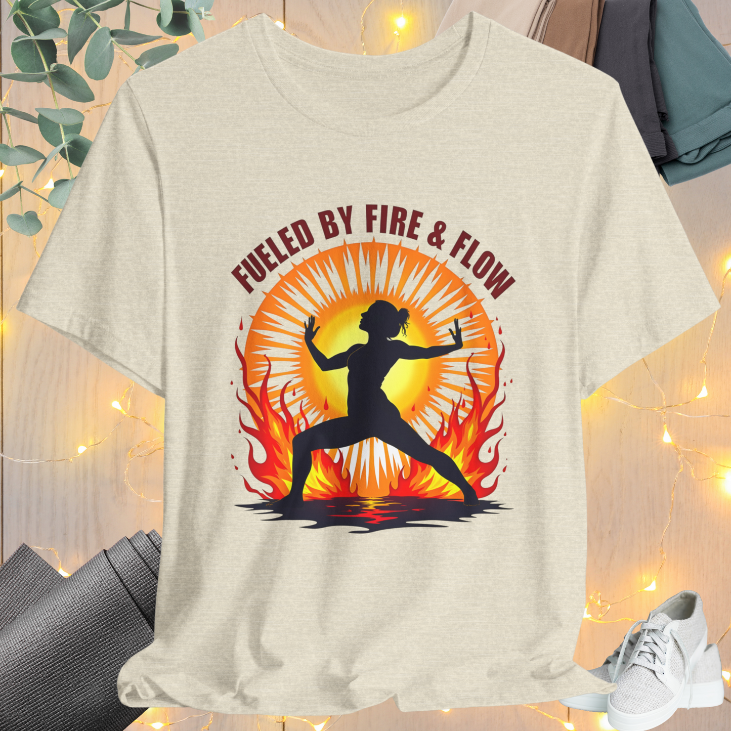 Yoga Tee 'Fueled by Fire and Flow'