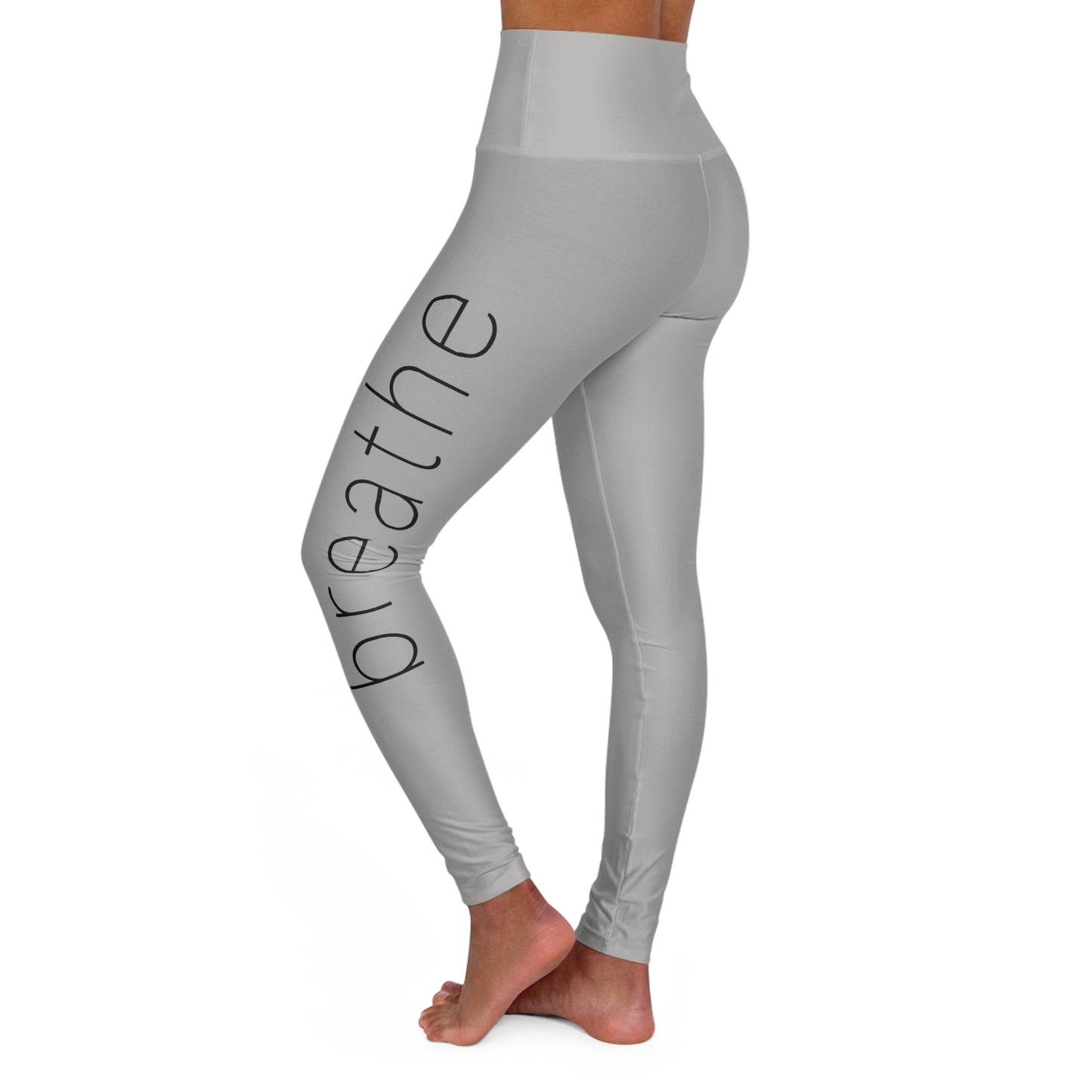 Light Grey High-Waisted Leggings - Breathe