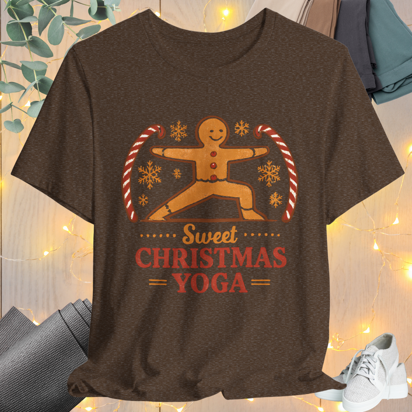 Gingerbread Yogi Warrior Tee