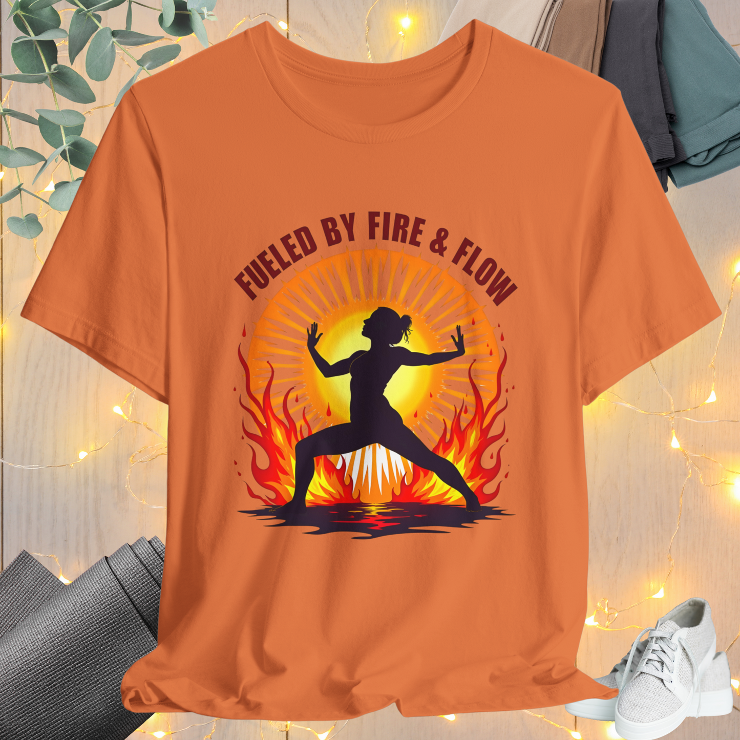 Yoga Tee 'Fueled by Fire and Flow'