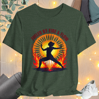 Yoga Tee 'Fueled by Fire and Flow'