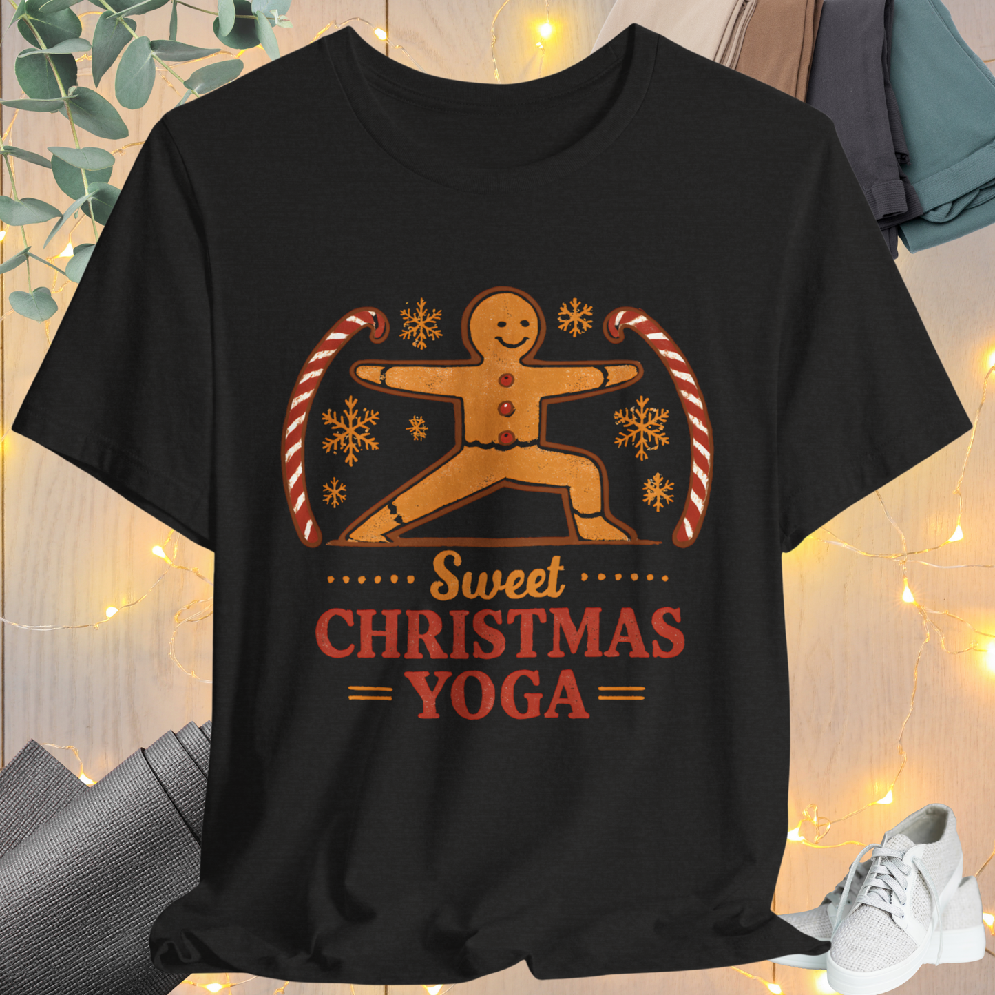 Gingerbread Yogi Warrior Tee