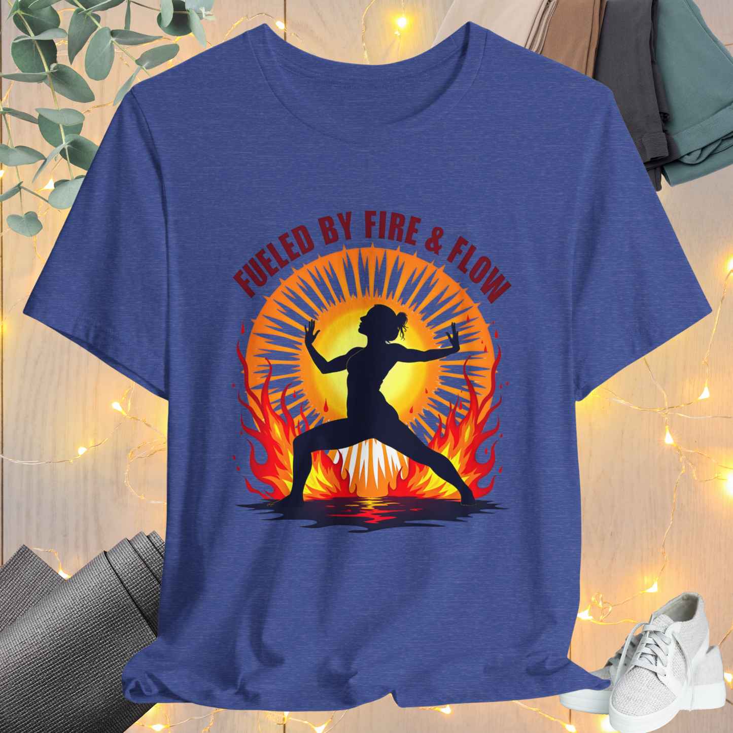 Yoga Tee 'Fueled by Fire and Flow'