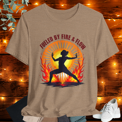 Yoga Tee 'Fueled by Fire and Flow'