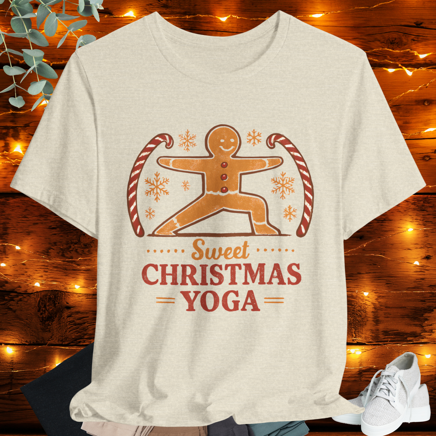 Gingerbread Yogi Warrior Tee