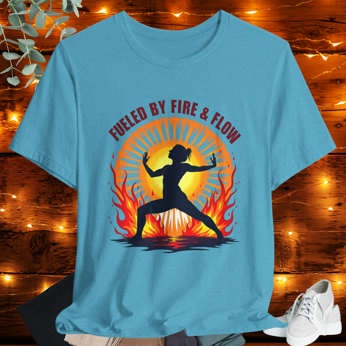 Yoga Tee 'Fueled by Fire and Flow'
