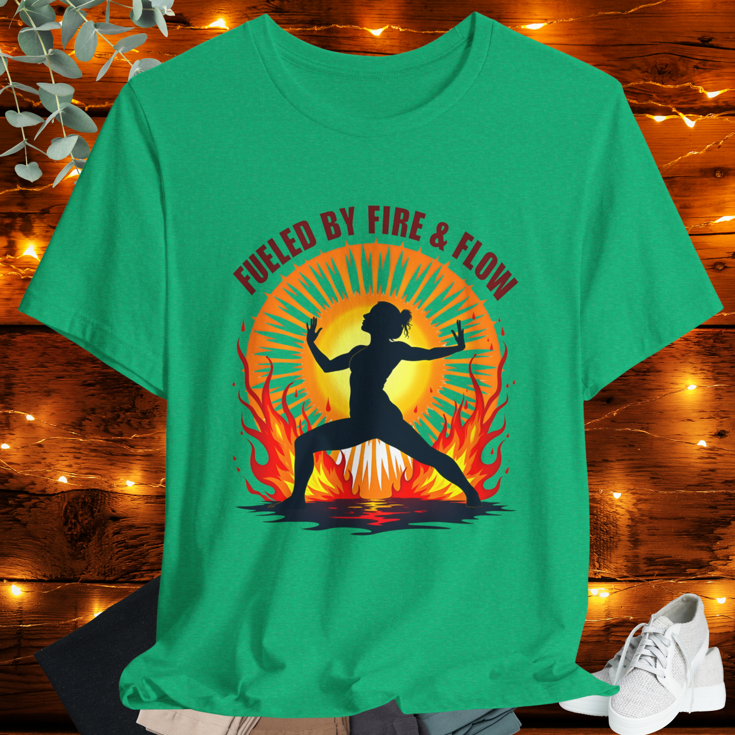 Yoga Tee 'Fueled by Fire and Flow'