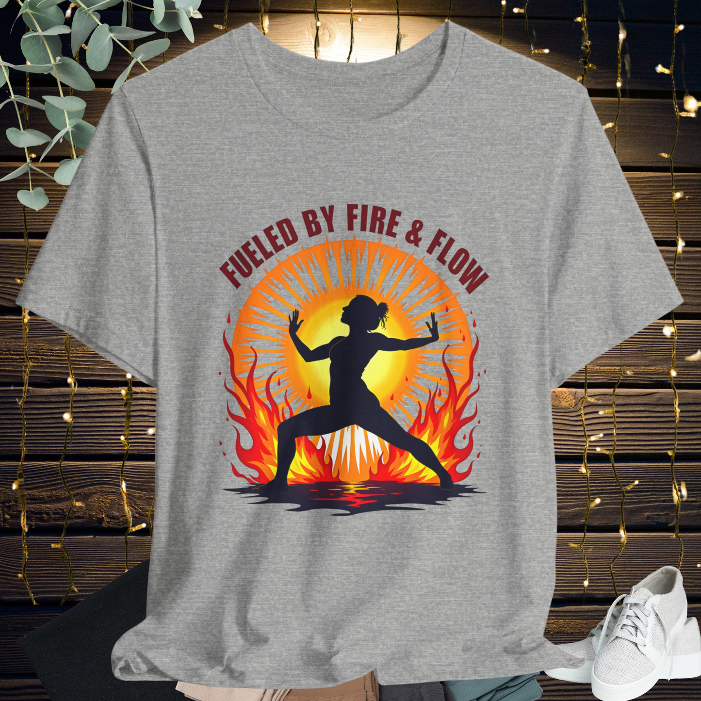 Yoga Tee 'Fueled by Fire and Flow'