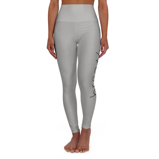 Light Grey High-Waisted Leggings - Breathe