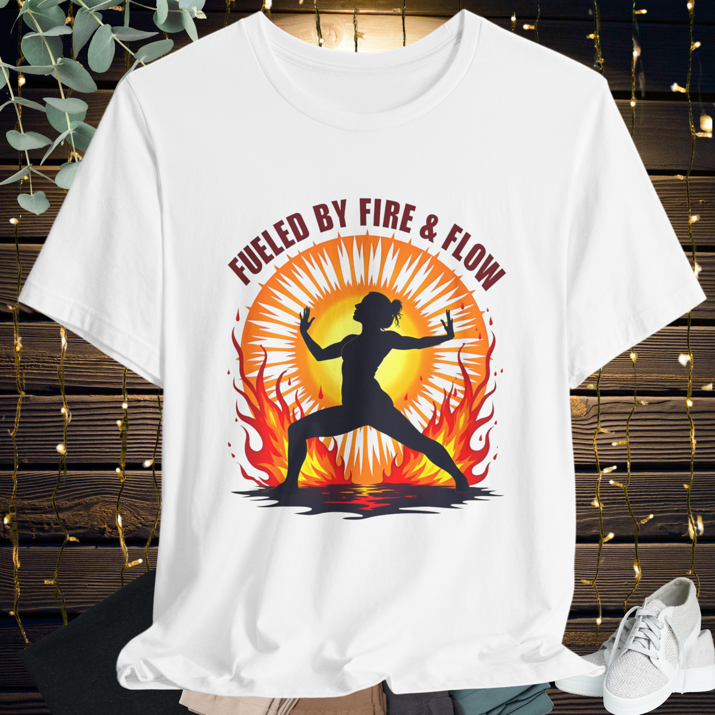 Yoga Tee 'Fueled by Fire and Flow'
