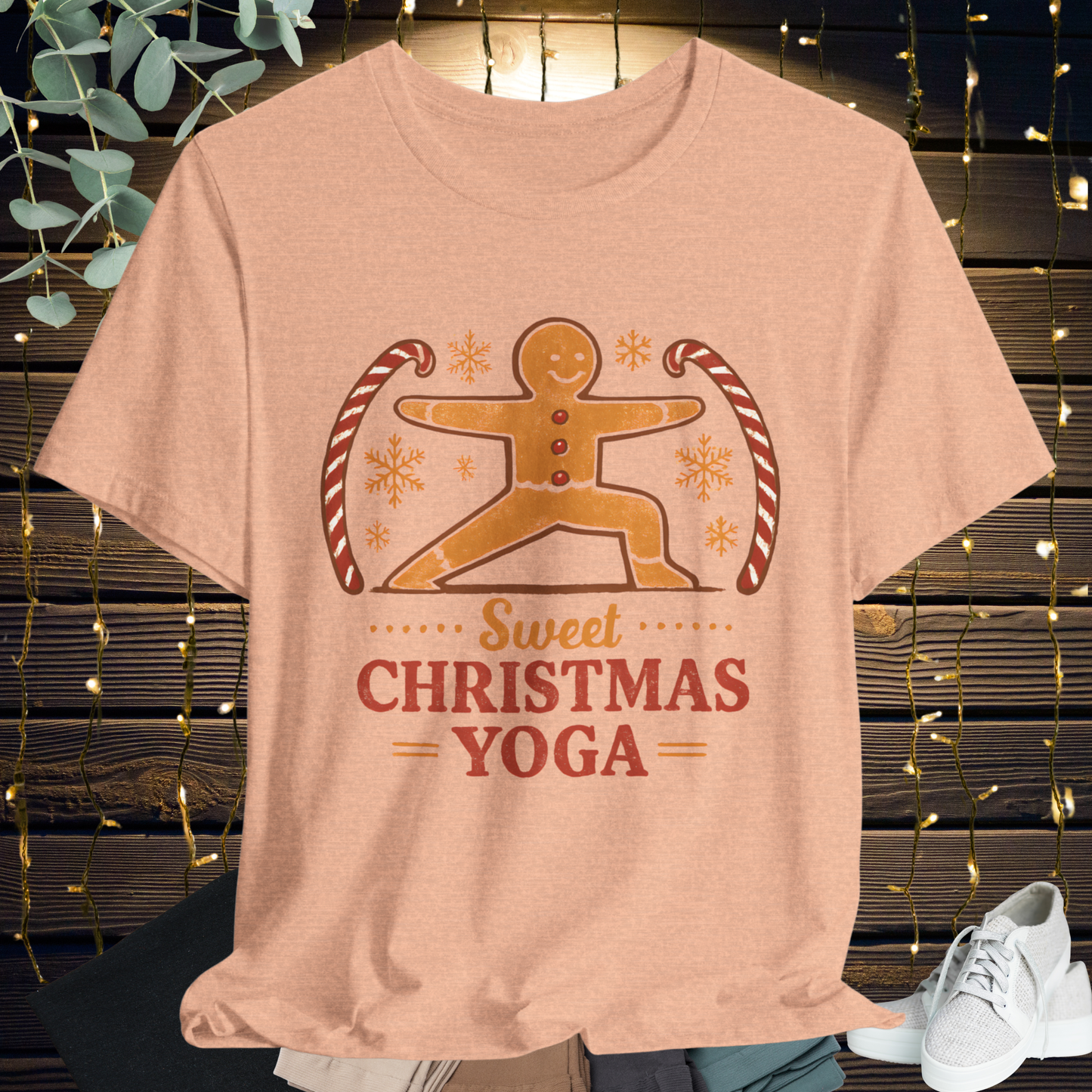 Gingerbread Yogi Warrior Tee