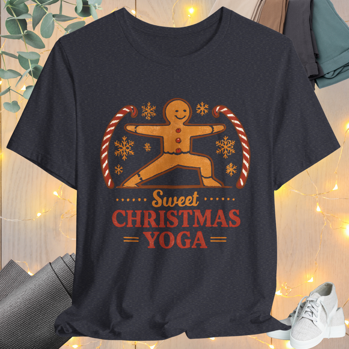 Gingerbread Yogi Warrior Tee