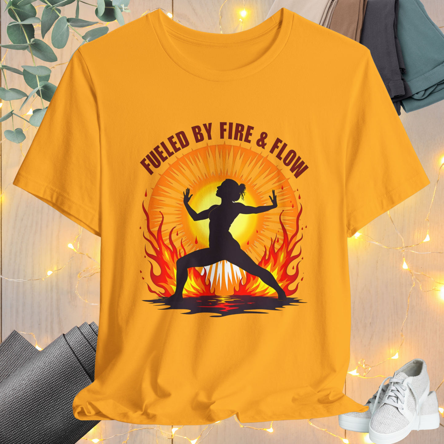 Yoga Tee 'Fueled by Fire and Flow'