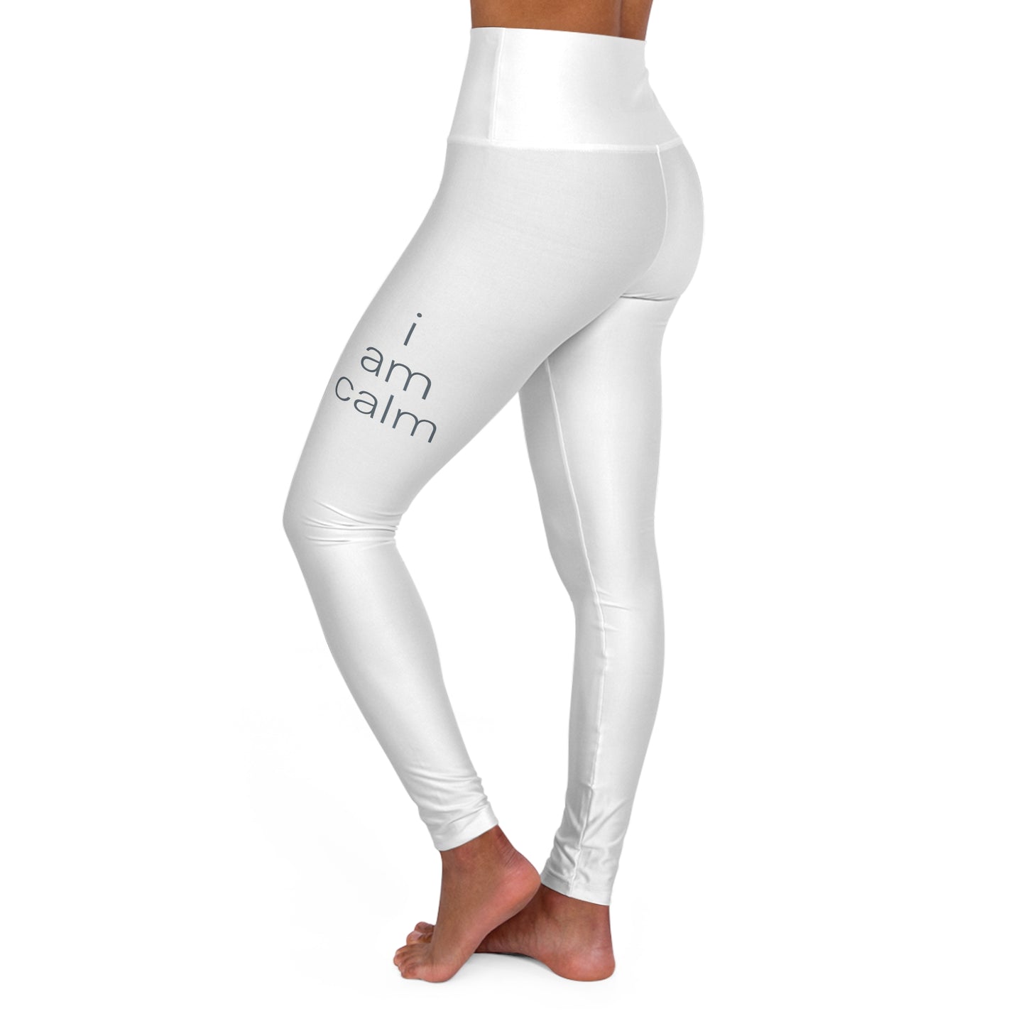 High-Waisted White Leggings - I am calm