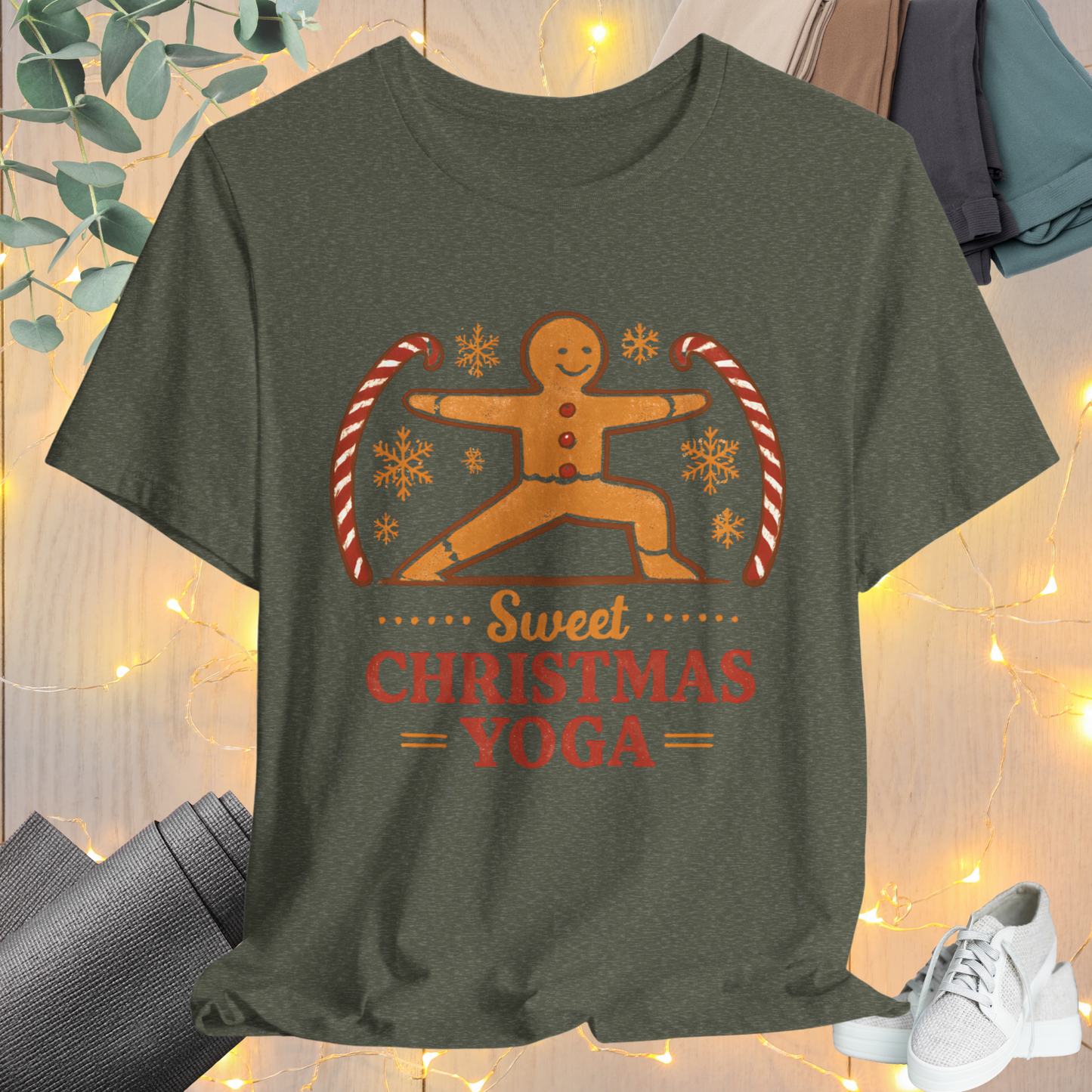 Gingerbread Yogi Warrior Tee